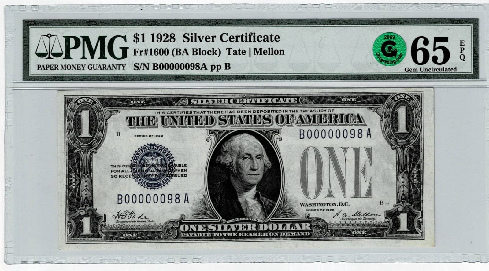 MATCHING SERIAL NUMBERS 98 Two digit Serial 98  $1 1928 1928 1935 view 3