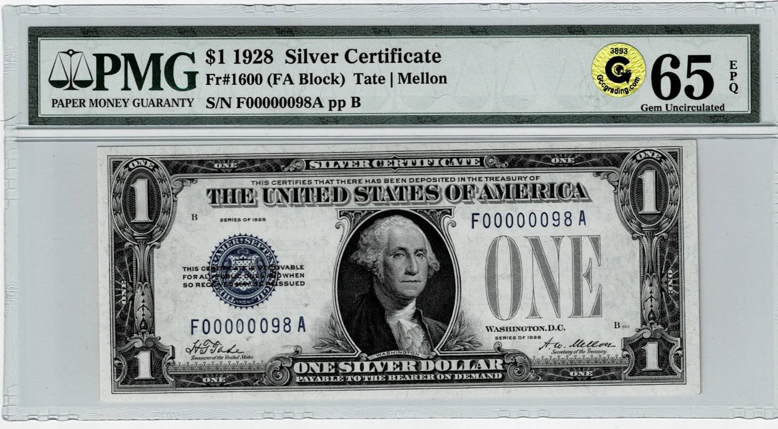 MATCHING SERIAL NUMBERS 98 Two digit Serial 98  $1 1928 1928 1935 view 5