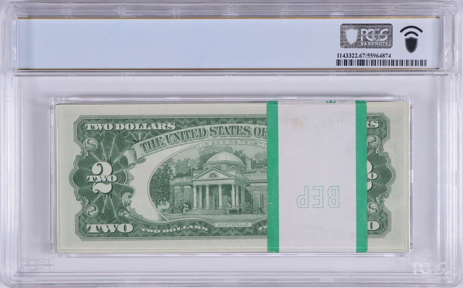 SUPERB GEM 💎 1963-A $2 FULL Pack Legal Tender 00 Sequential PCGS 67 W/ 1 Star view 2