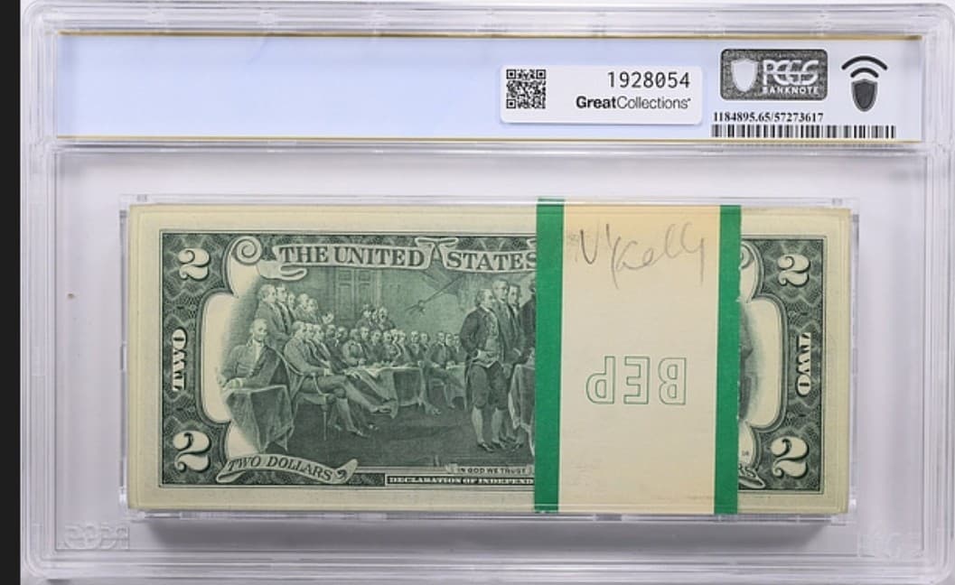 1976 $2 FR Notes St. Louis Fr. 1935-H Full $200 Pack~ Star ~ PCGS 65 Gem UNC PPQ view 2