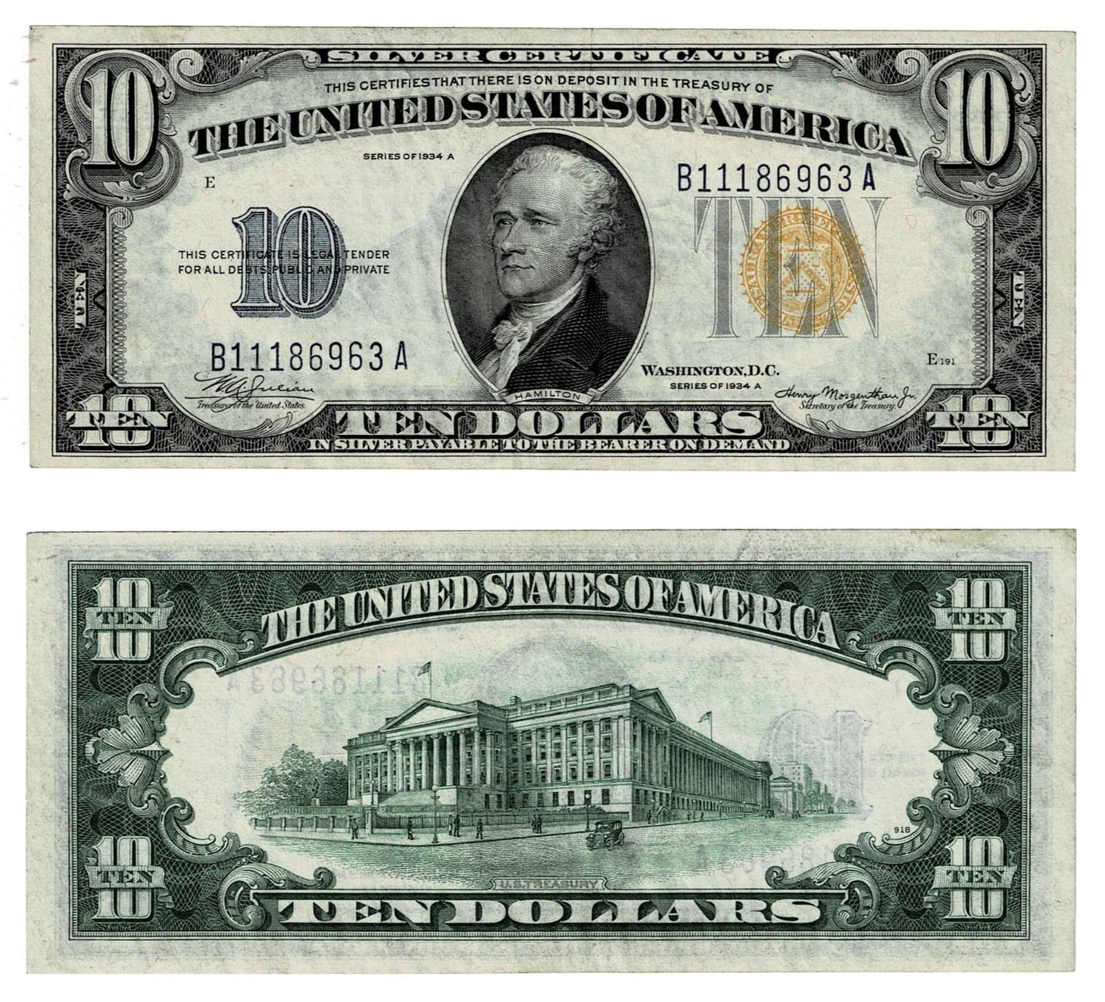 1934-A $10 NORTH AFRICA EMERGENCY NOTE WORLD WAR II ISSUE — view 1
