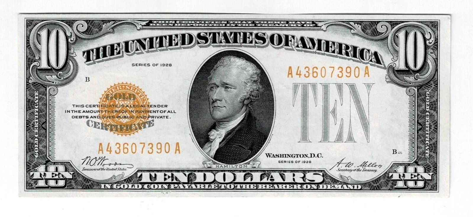 1928 $10 Gold Certificate FR#2400