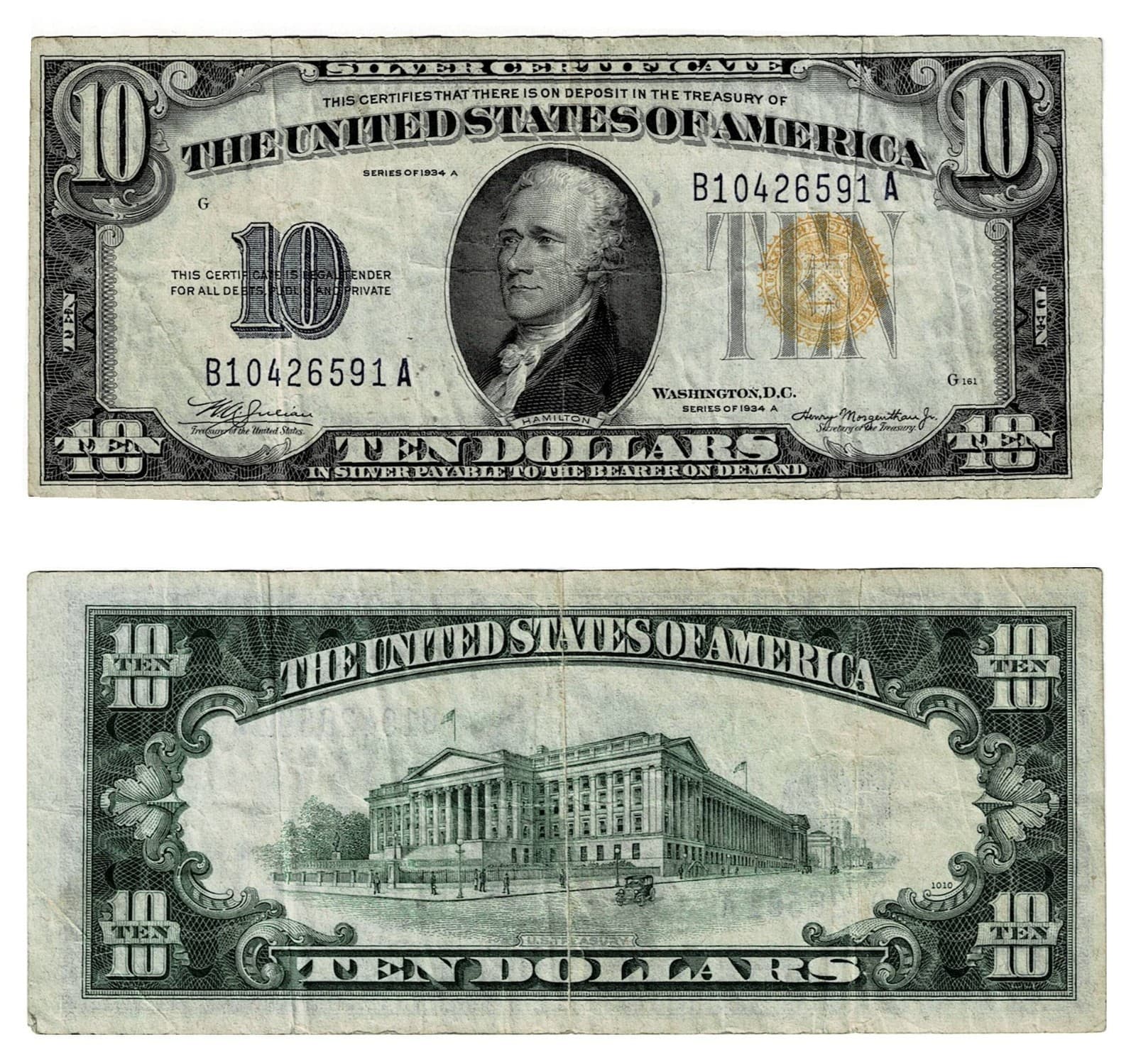 1934-A $10 NORTH AFRICA EMERGENCY NOTE WORLD WAR II ISSUE — view 1