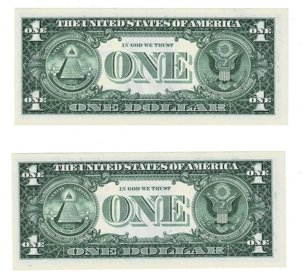 4 Digit Low Serial Consecutive 1957 $1 Silver Certificates - Sequential view 2