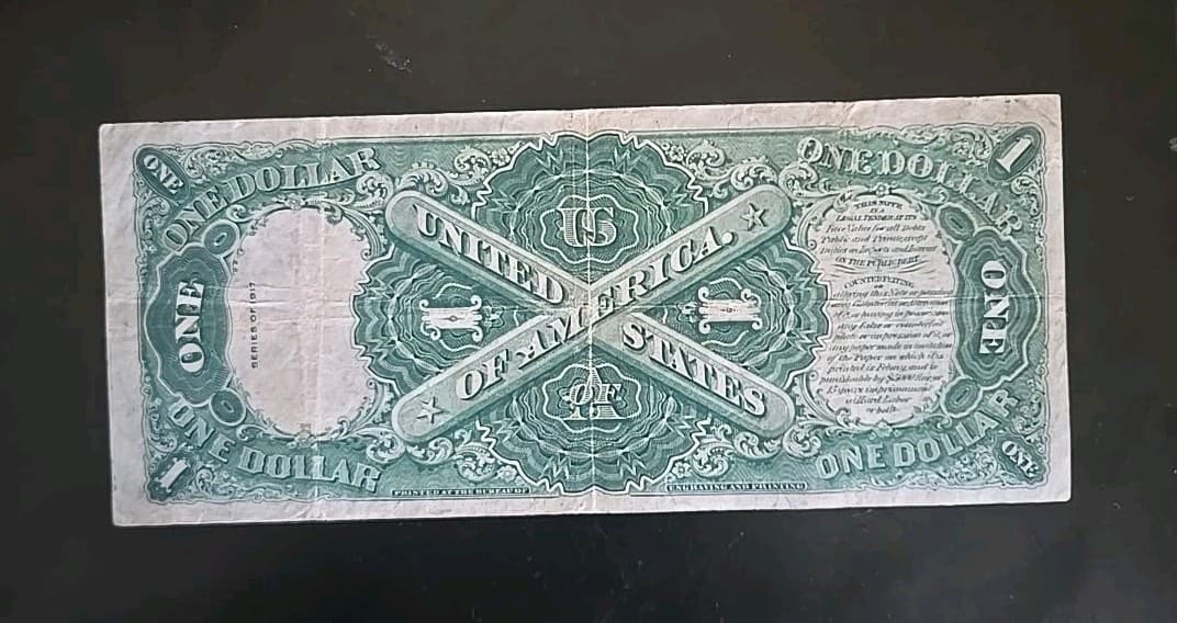 1917 $1 Large Size Legal Tender, Circulated FR#37 view 2