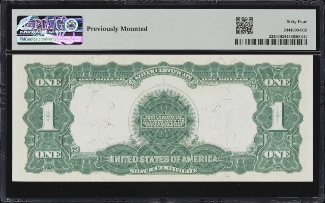 Autographed Black Eagle Fr. 232 1899 $1 Silver Certificate PMG Choice UNC 64 view 2