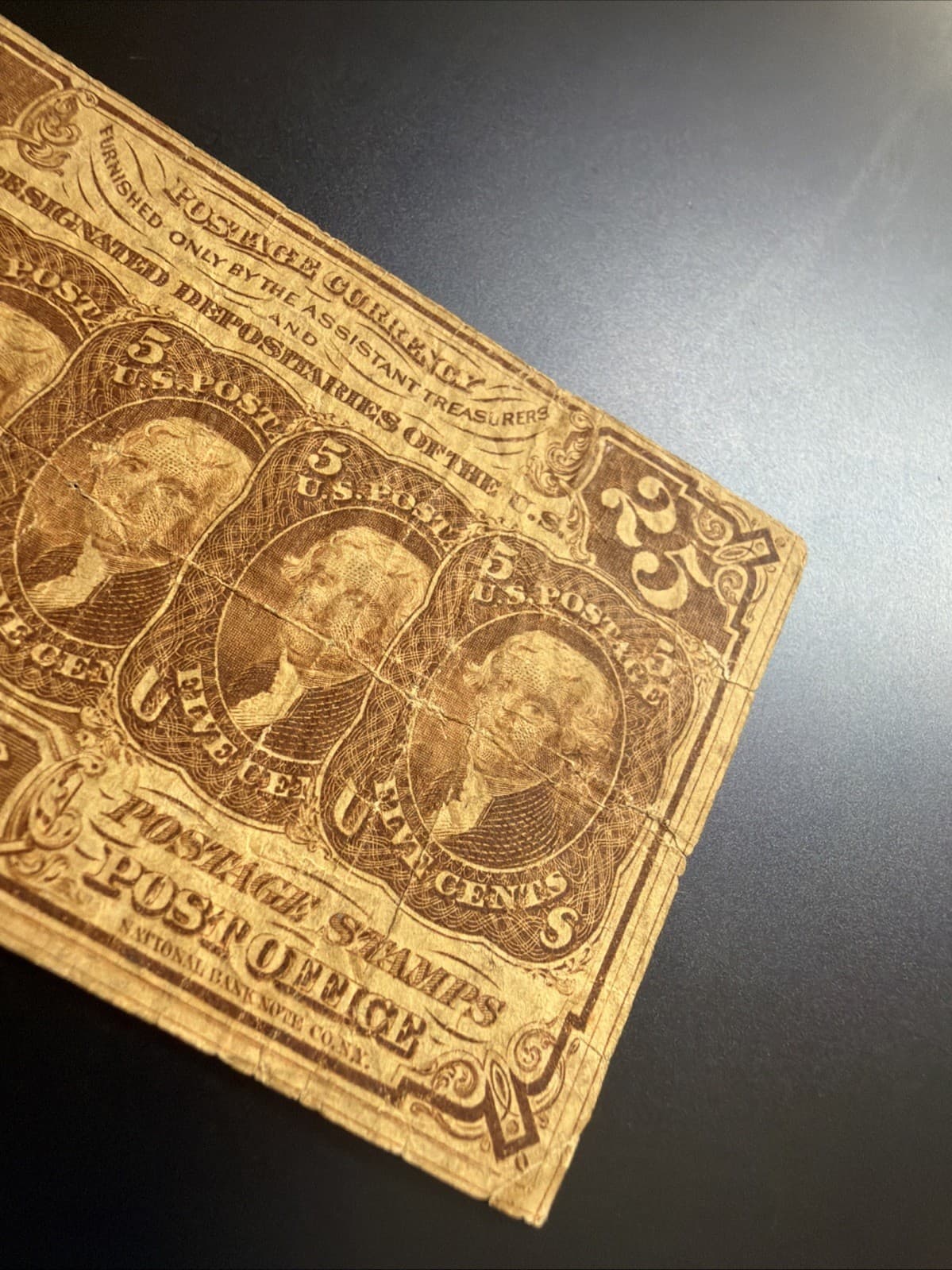 FR. 1282 25 c. 1st Issue Fractional Note view 3