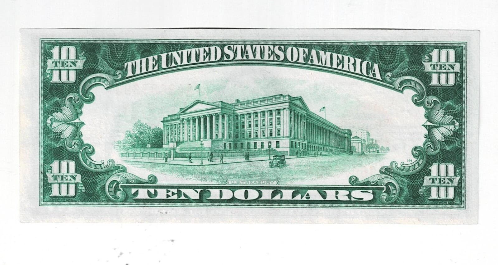 1928 $10 Gold Certificate FR#2400 view 2