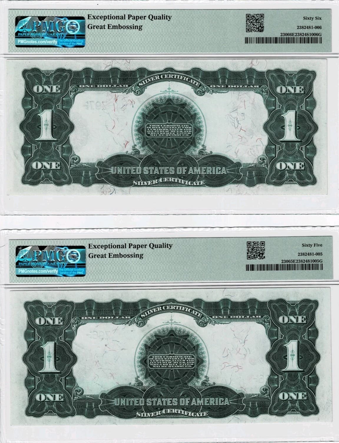 Super Rare Sequential 2-digit Black Eagles 1899 $1 Fr. 230 PMG 66EPQ 65 EPQ view 2