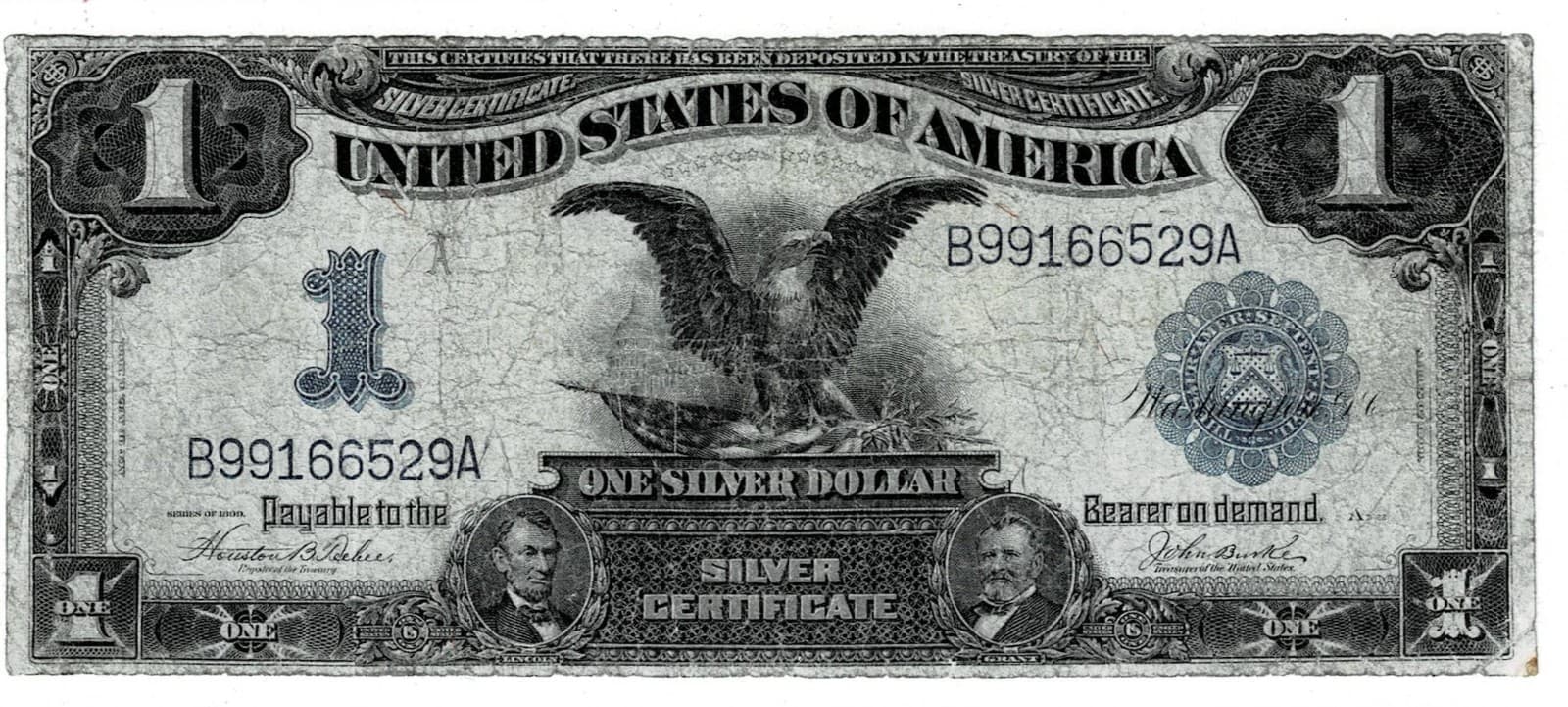 1899 $1 BLACK EAGLE LARGE Size Silver Certificate — view 1