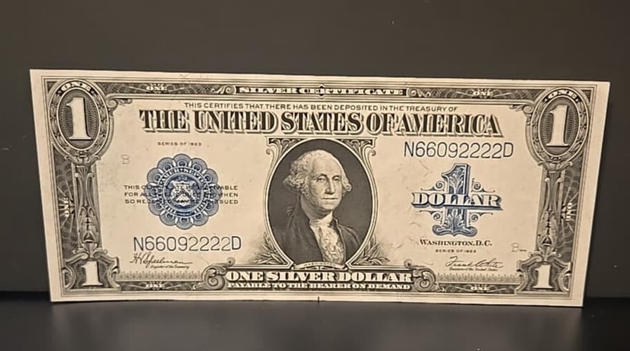 Fancy Serial Number 1923 $1 Horse Blanket 66092222 UNC view 4