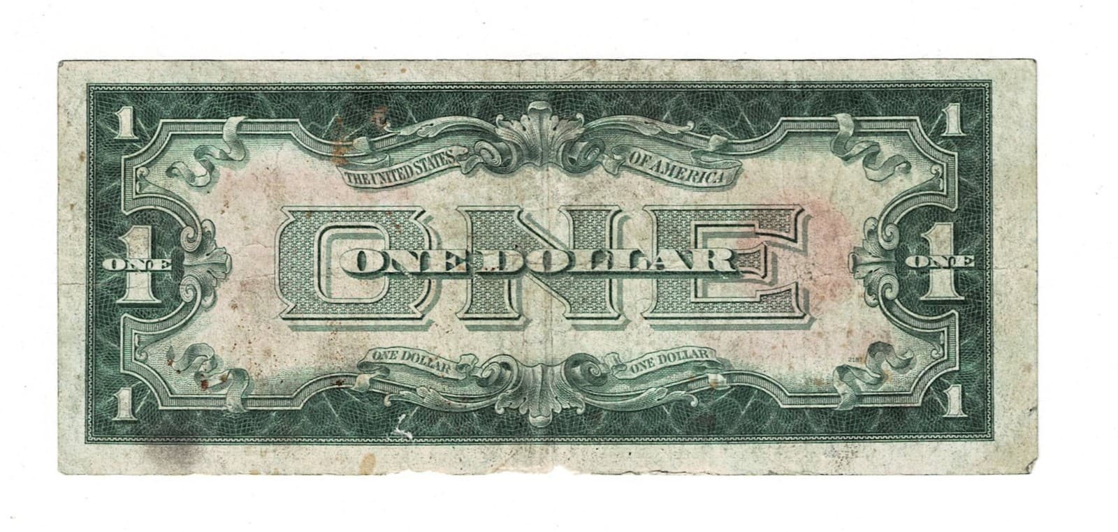 Series 1928 $1 United States Note Fr 1500 Red Seal Funny back view 2