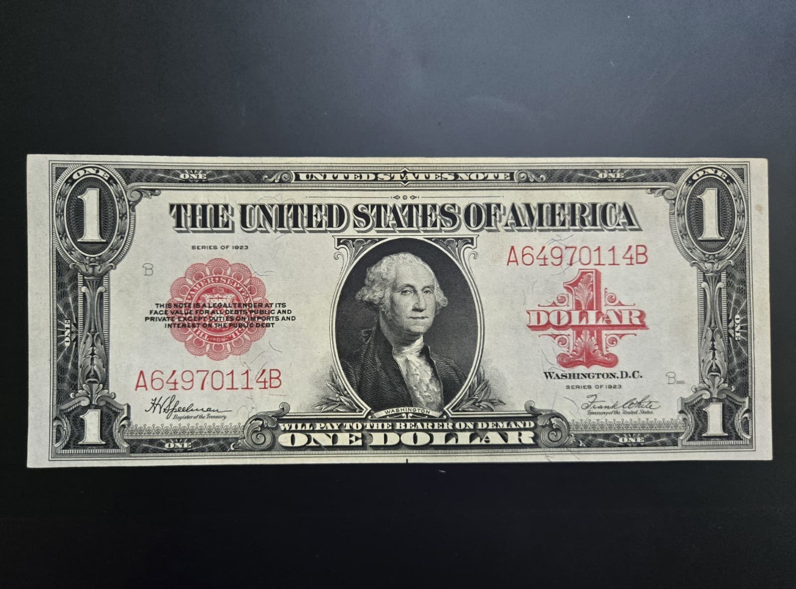 1923 $1 Red Seal Legal Tender Note Fr. 40