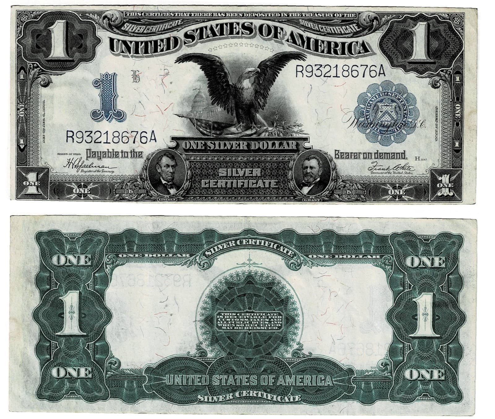 1899 $1 BLACK EAGLE LARGE Size Silver Certificate — view 1