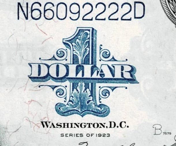 Fancy Serial Number 1923 $1 Horse Blanket 66092222 UNC