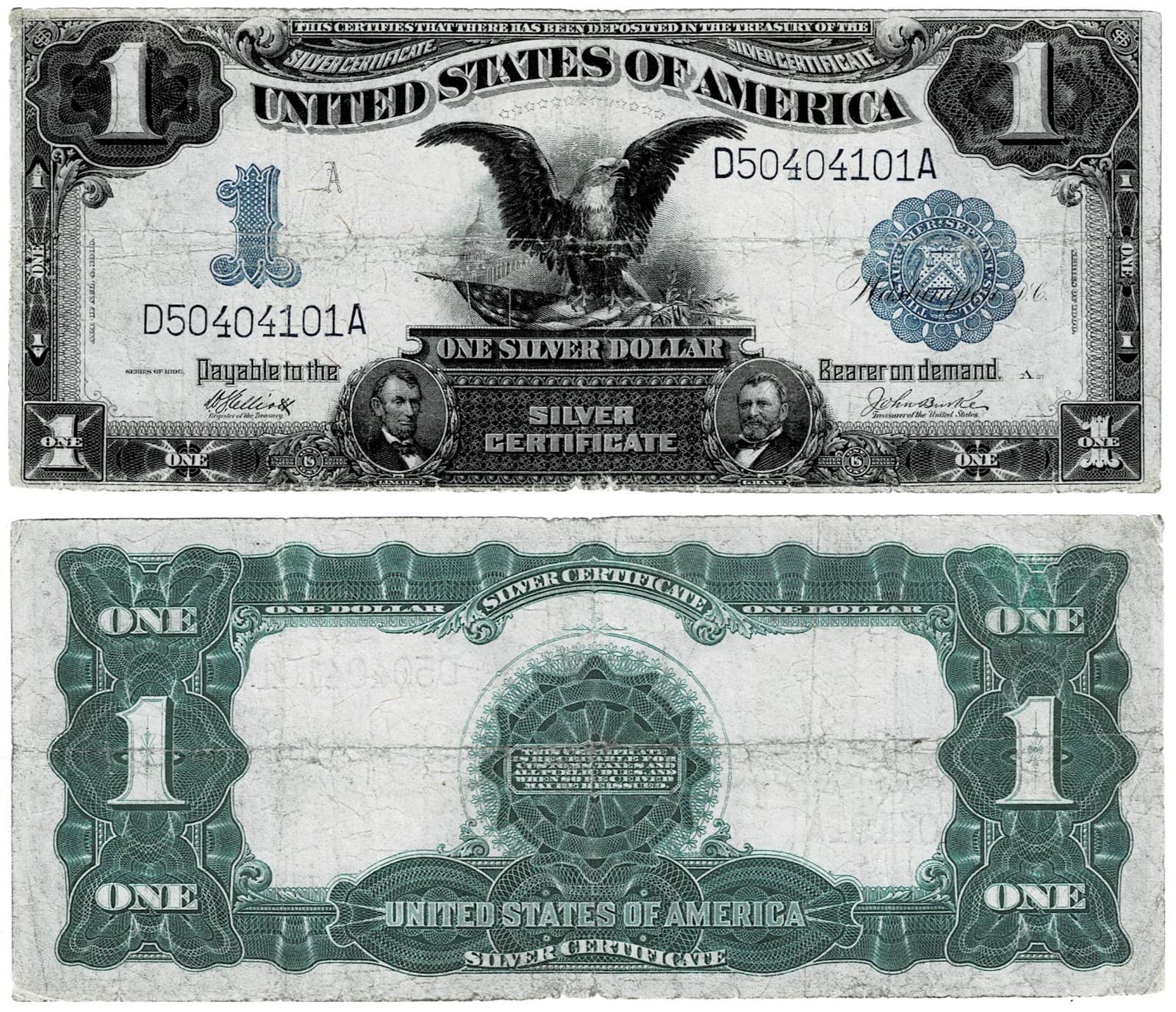 1899 $1 BLACK EAGLE LARGE Size Silver Certificate — view 1