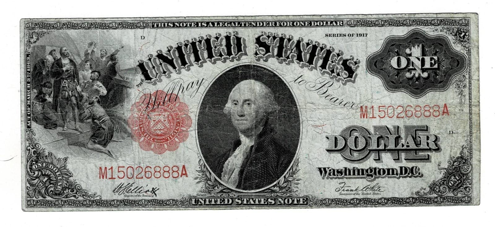 1917 $1 Legal Tender Note LARGE SIZE NOTE