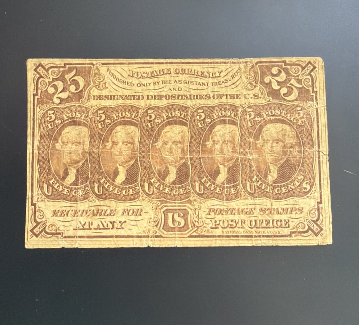FR. 1282 25 c. 1st Issue Fractional Note — view 1