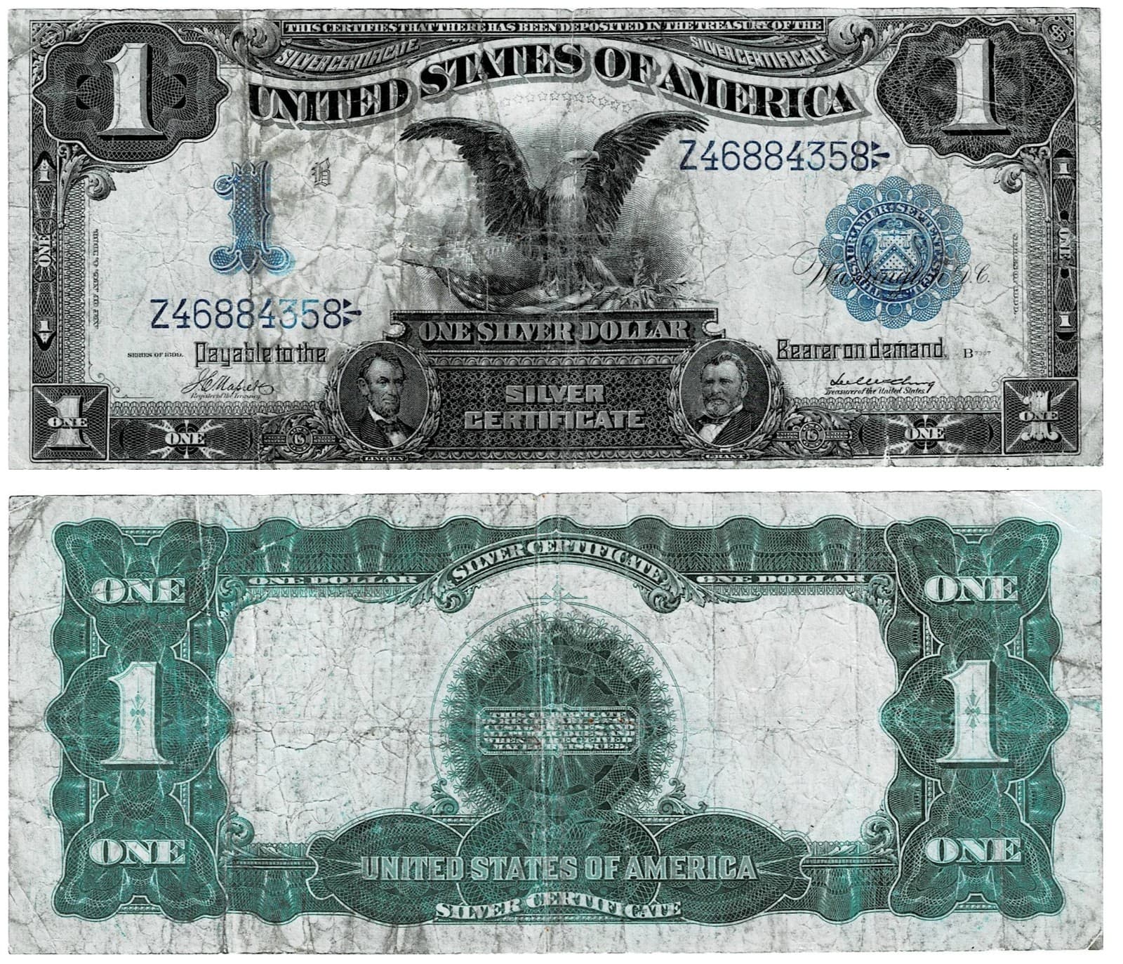 1899 $1 BLACK EAGLE LARGE Size Silver Certificate — view 1
