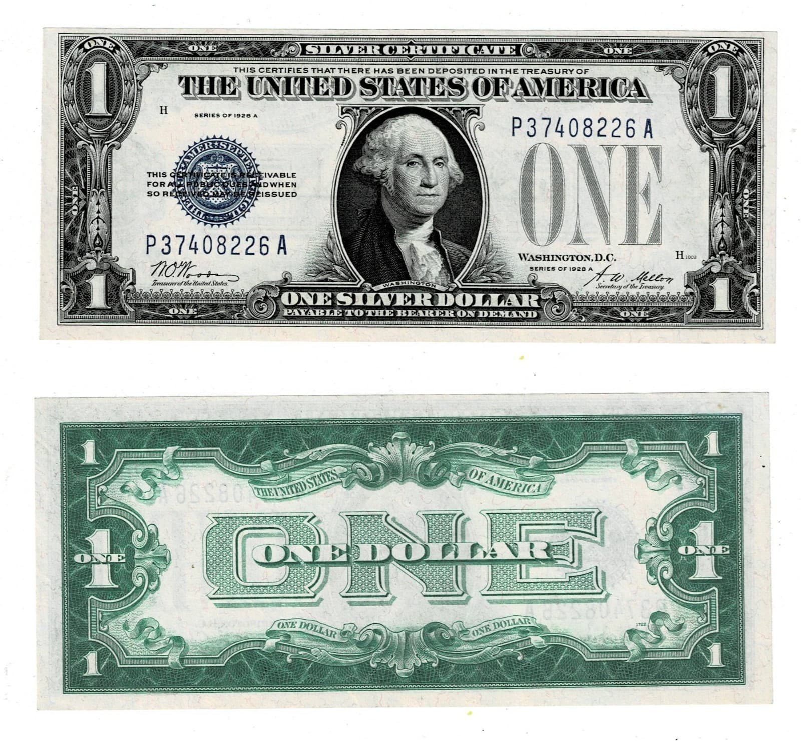 1928-A $1 Silver Certificate Funny Back