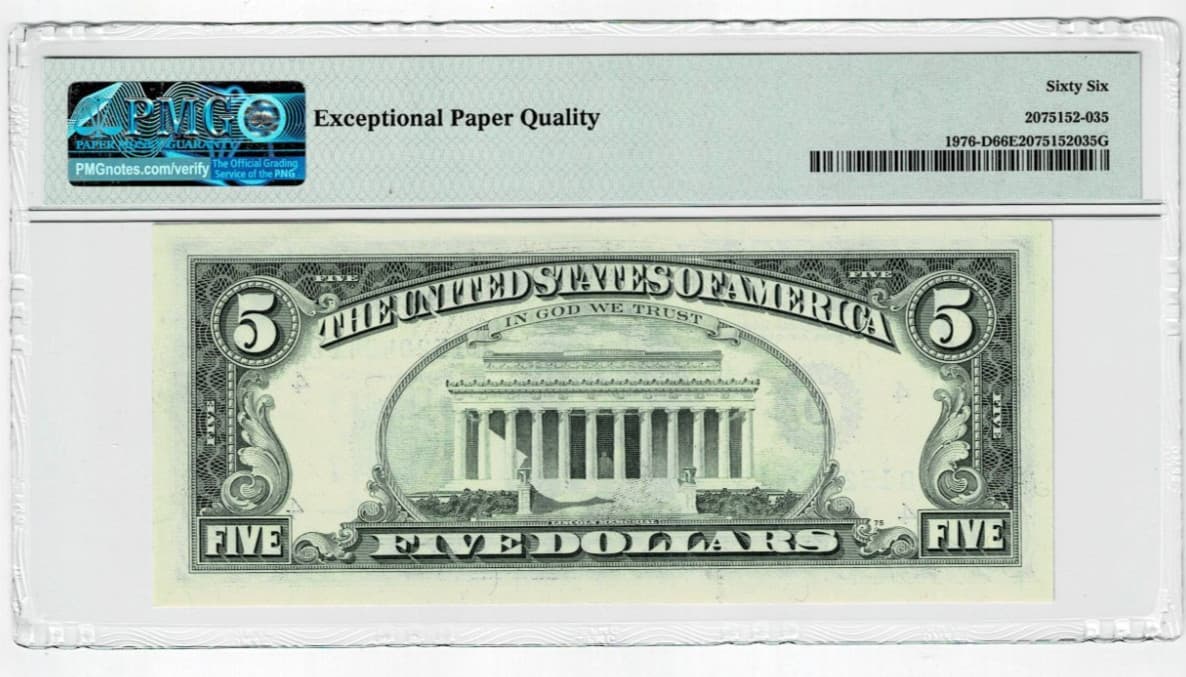 $5 1981 Federal Reserve Note Fr. 1976-D. PMG 66 EPQ view 2