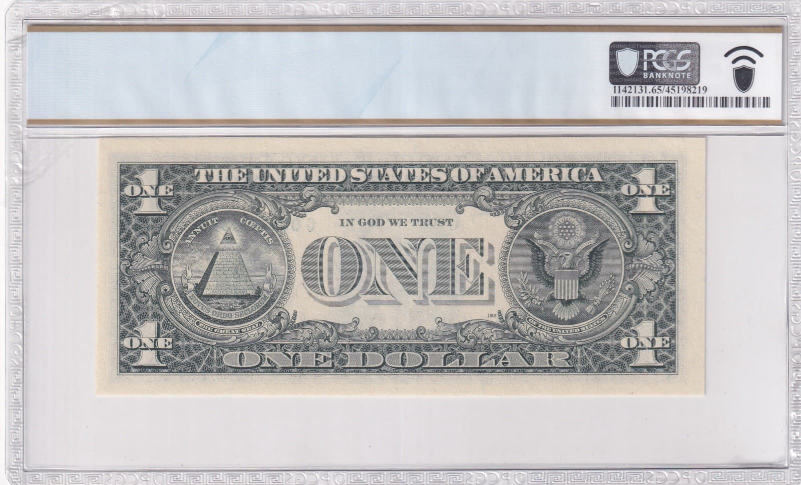 LOW SERIAL $1 G00006606L 4-Digit Gem UNC PCGS 65 PPQ view 2