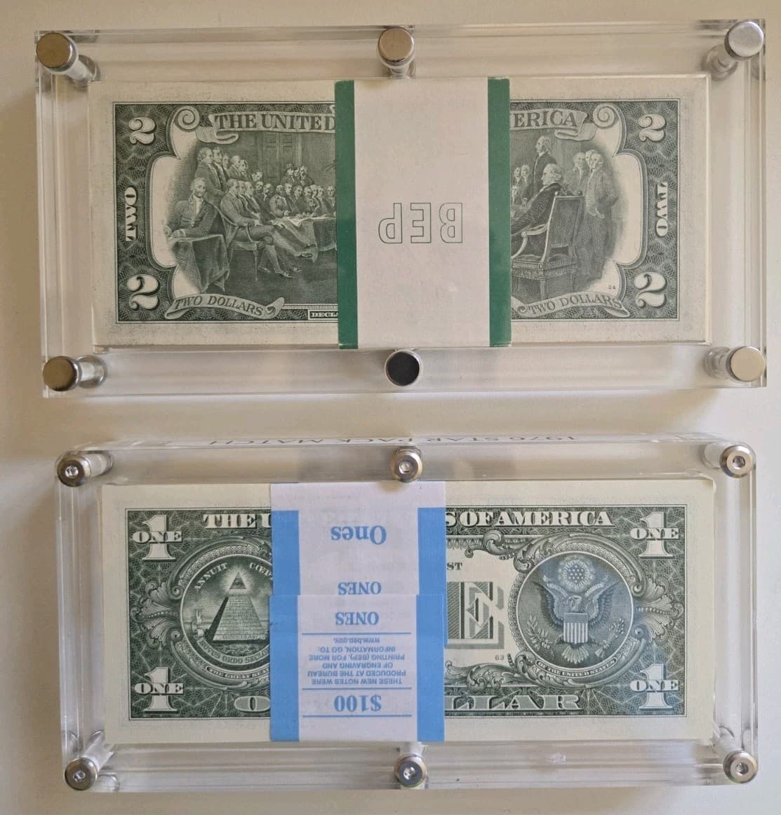 Matching Serial Packs! 1976 $2 STAR and 2021 $1  view 2