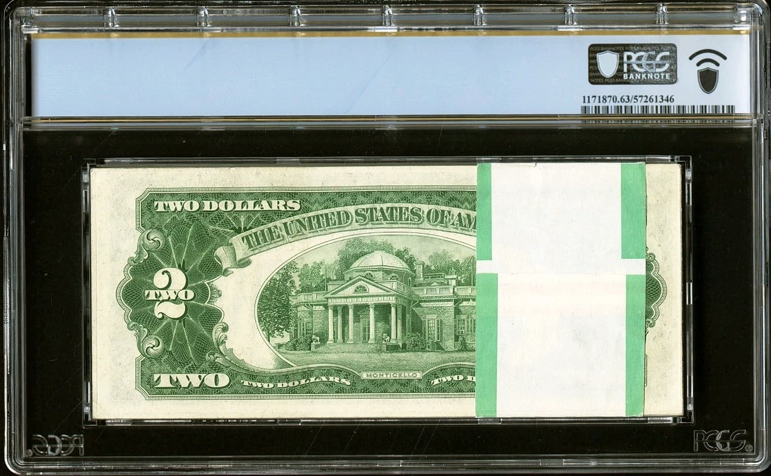 Super Rare Original Pack of 100 1928G $2  Fr. 1508 Legal Tenders PCGS Choice Unc view 2