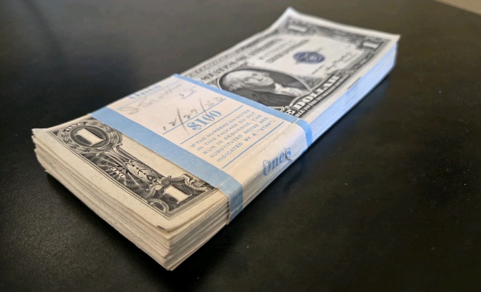 Super Rare 1935-A Pack of  100 Sequential $1 Silver Certificates  No Motto  view 4