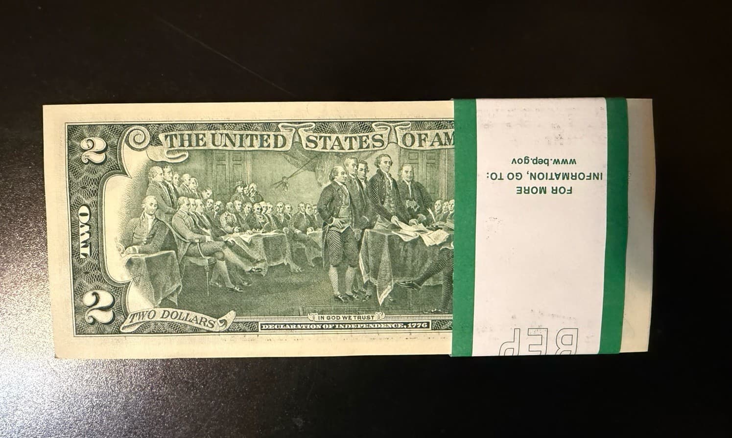 Radar Pack of 2017-A $2 BEP Uncirculated 100 Sequential Notes view 2