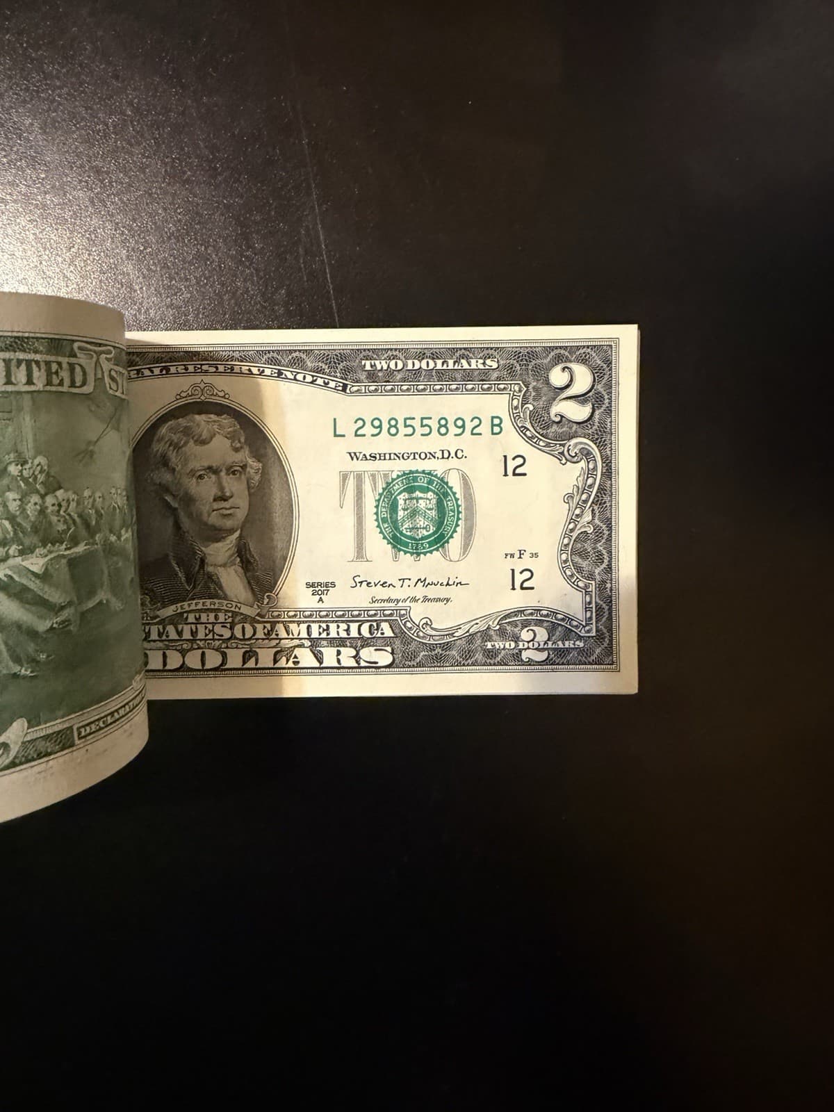 Radar Pack of 2017-A $2 BEP Uncirculated 100 Sequential Notes view 3
